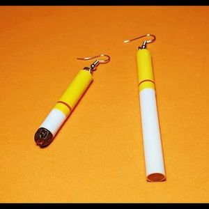 Cigarette butts earrings